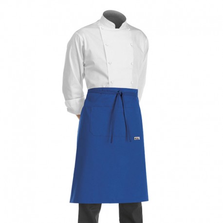 tablier de cuisine demi chef bleu royal (hauteur 70cm x largeur 70cm)