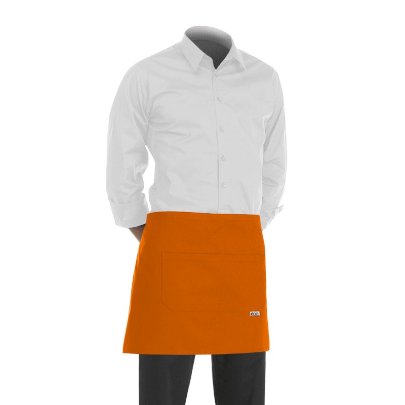 tablier de cuisinier orange ou tablier de barman orange de 40cm
