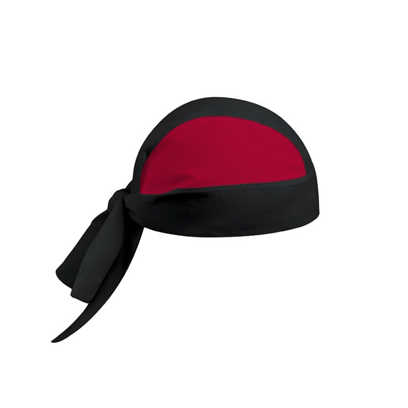 bandana de cuisine noir et rouge de la marque de vêtement de cuisine Manelli