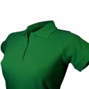 Polo vert foncé féminin détail col et boutons