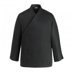 Veste de Cuisine kimono, veste de cuisinier originale, noire, manches longues