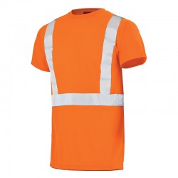 Tee shirt de travail orange fluo orange hivi CHVI Lafont pour homme à manches courtes