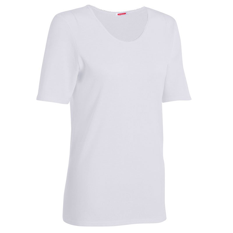 Tee-shirt de Travail Col Rond Femme Blanc - DAMART