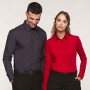 chemise service homme et femme serveur manches longues grise