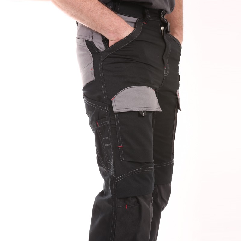 Pantalon Multipoches Protection Genoux Noir pas cher