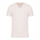 T-shirt de Travail Beige 100% Coton Bio Col V Homme TOPTEX