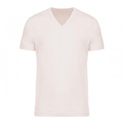 T-shirt de Travail Beige 100% Coton Bio Col V Homme TOPTEX