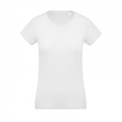 T-shirt de Travail Blanc 100% Coton Bio Col Rond Femme TOPTEX