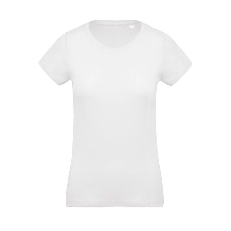 T-shirt de Travail Blanc 100% Coton Bio Col Rond Femme TOPTEX