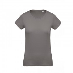 T-shirt de Travail Gris 100% Coton Bio Col Rond Femme TOPTEX