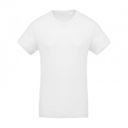 T-shirt de Travail Blanc 100% Coton Bio Col Rond Homme TOPTEX