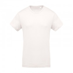 T-shirt de Travail Beige 100% Coton Bio Col Rond Homme TOPTEX