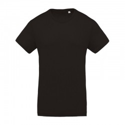 T-shirt de Travail Noir 100% Coton Bio Col Rond Homme TOPTEX