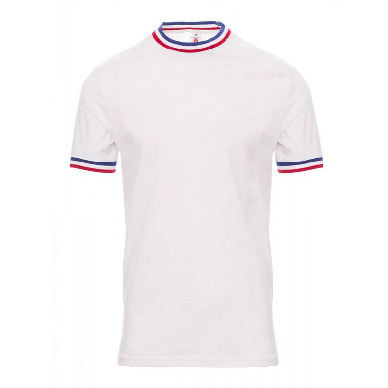 Tee-shirt de Travail Coton Homme Blanc Col tricolore PAYPER