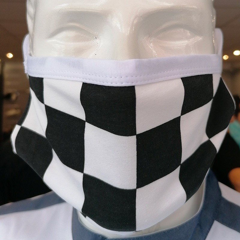 Masques de Protection Tissu 100% Coton et Filtres (Lot de 2) - ITALY damier