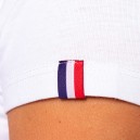 T-shirt de Travail Blanc BIO Femme Made in France détail drapeau france TOPTEX