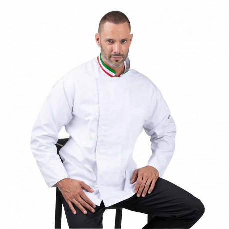 Veste de cuisine blanche col italien - Manelli