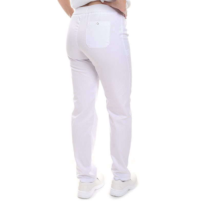 Pantalon de Cuisine Femme blanc Manelli® ceinture élastique
