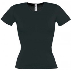 Tee shirt de travail femme col v noir
