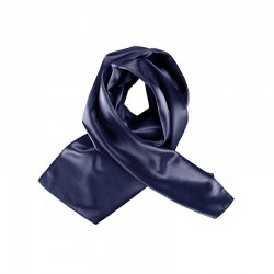 foulard satiné bleu marine