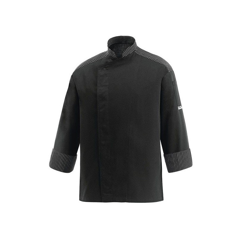 Veste de Cuisine noire - Lux, veste pour cuisinier noire, coupe droite