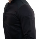 veste boucher noire détails élégants sur piqure