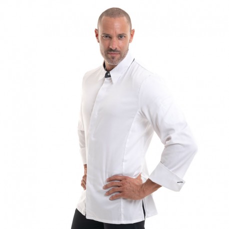 veste prestige pour cuisiniers, noir ou blanc manches longues