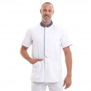 Veste médicale blanche - Melchior manches courtes promotion confortable pas cher