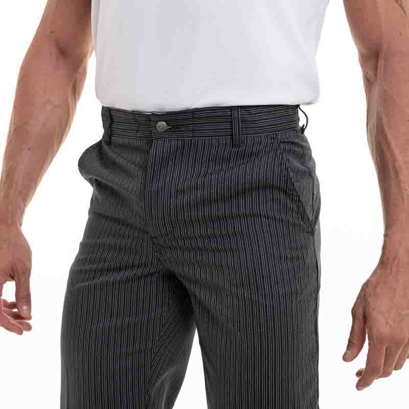 Pantalon coupe slim fit droite avec rayure