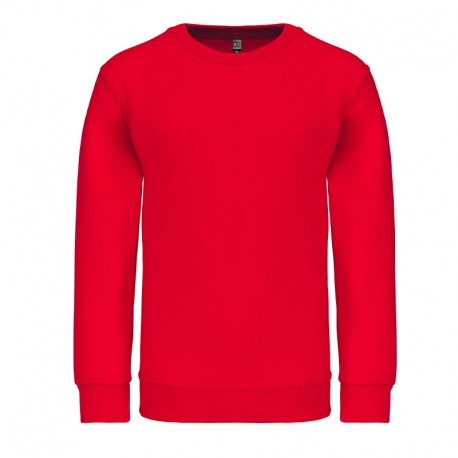 Sweat-shirt rouge col rond...
