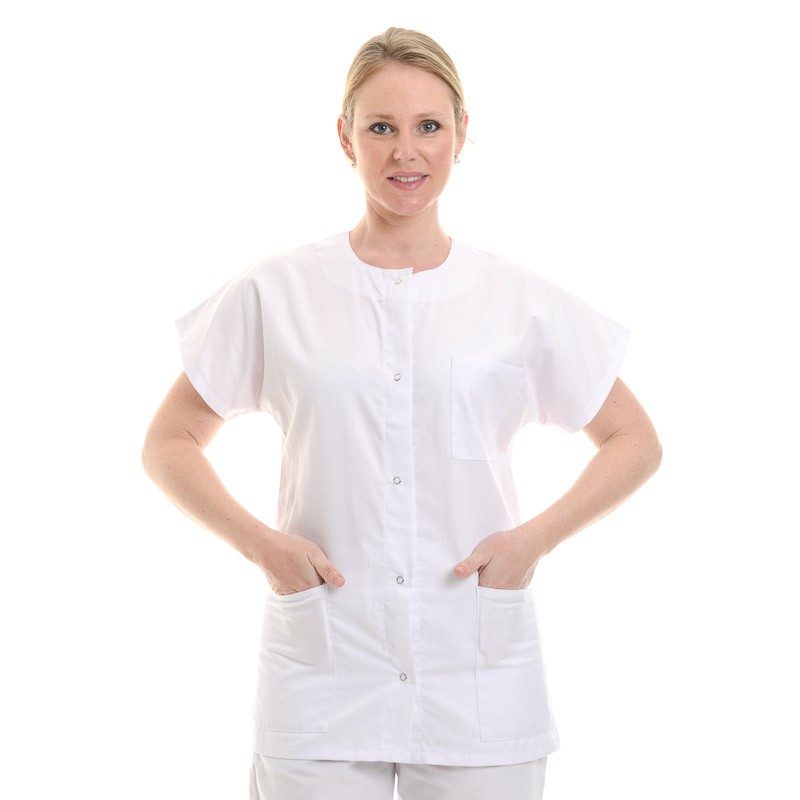 Blouse médicale femme blanche - Manelli manches courtes promo pas cher
