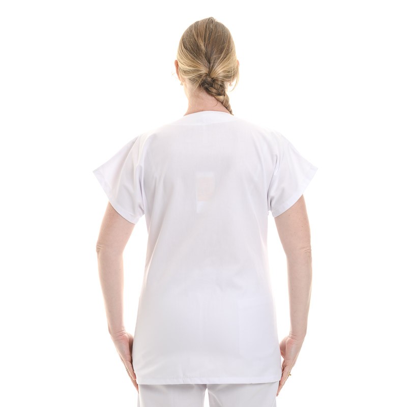 Blouse médicale femme blanche - Manelli poche confort manche courte pas cher