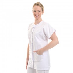 Blouse médicale femme blanche - Manelli poche confort manches courtes pas cher