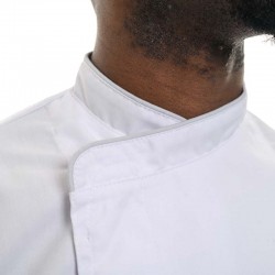 Veste de boulanger blanche manches courtes en polycoton