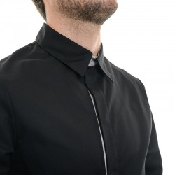 Veste chemise BASILIC NOIR/GRIS, coupe droite, chemise de cuisine agréable