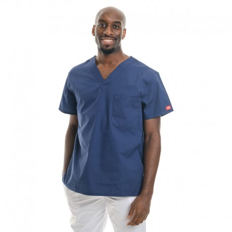 Tunique médicale bleu marine homme col V 3 poches