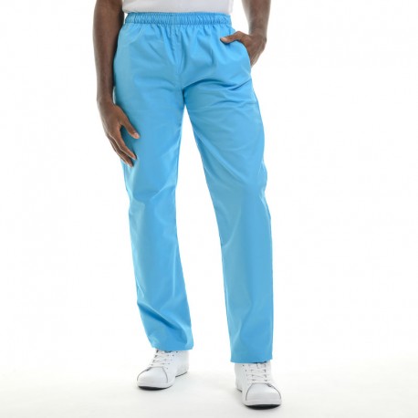 pantalon bleu turquoise cinture élastique manelli