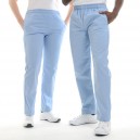 Pantalon médical bleu ciel Manelli homme femme mixte pas cher promo hôpital ceinture élastique