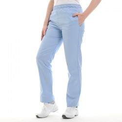 Pantalon médical bleu ciel Manelli homme femme mixte pas cher promo hôpital cordon de serrage