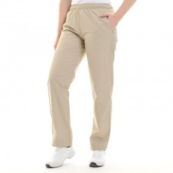 pantalon à taille élastique beige pour femme