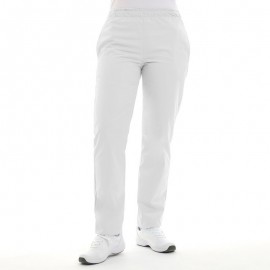 Pantalon esthéticienne Blanc Manelli en taille réelle