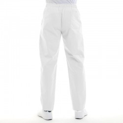 Pantalon de boucher blanc ceinture élastique