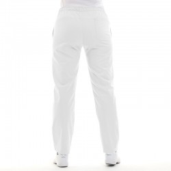 Pantalon de boulangère blanc grande taille mixte homme et femme poche arrière