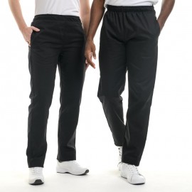 Pantalon de Cuisine Noir ECO/LYOCELL - MANELLI en taille réelle