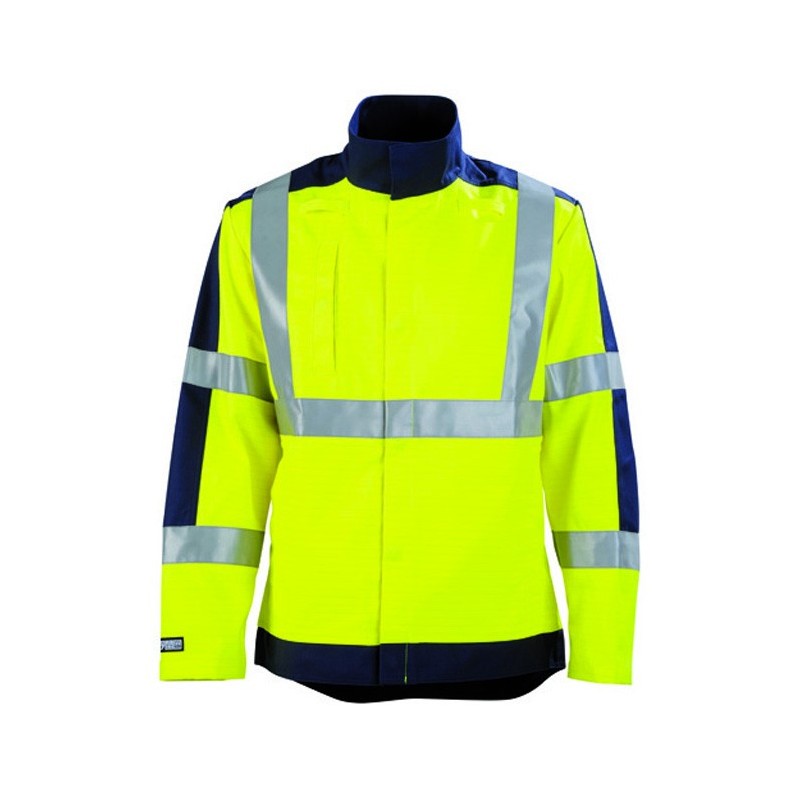 Veste de travail haute visibilité protection contre le feu et la chaleur JAUNE HIVI/MARIN pour homme ou femme très confortable