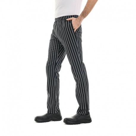 Pantalon de Cuisine noir à Grosses Rayures blanches mixte, pour femme et  homme