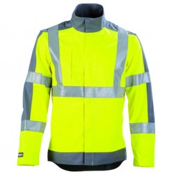 Veste de travail haute visibilité protection contre les arcs électrique et adapté aux zones ATEX JAUNE HIVI/ACIER homme femme