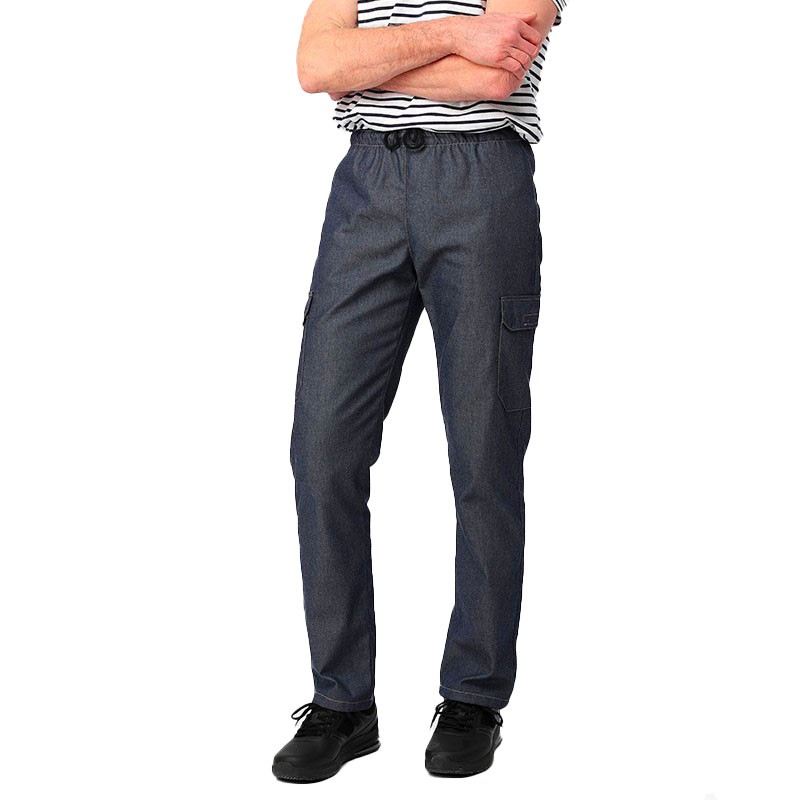 Pantalon Jean Cuisine Homme - MANELLI 2 poches côté devant