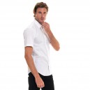 Chemise manches courtes blanche homme