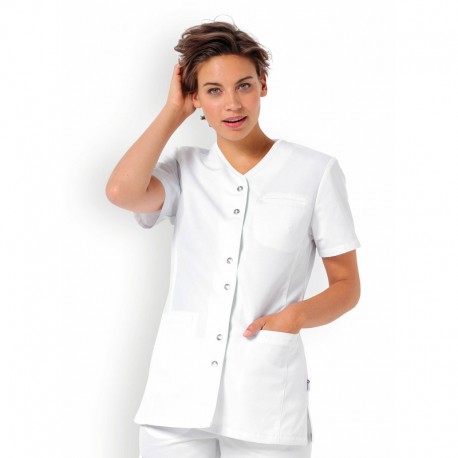 Blouse medicale Clinic Dress blanche avec poche